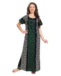 AV2 Women's Cotton Printed Maxi Nightgown (B07BNKP2TQ_Blue_M)