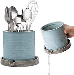 Utensil Drying Rack - Sink Cutlery Drainer & Drying Holder, 6x5x5", Modern Kitchen Countertop Cooking Utensils Organizer Drain Lets Out Liquids - Minimalist Design, Also Use For Bathroom Toothbrushes