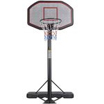 Yaheetech 7-10ft Basketball Hoop System Portable Removeable Basketball Hoop & Goals Outdoor/Indoor Adjustable Height Basketball Set for Youth/Adults w/Wheels,43 Inch Backboard