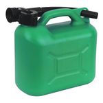 BARGAIN4ALL Plastic Fuel Diesel Petrol Jerry Can – with Pouring Spout – Liquid Compatibility – Easy to Carry Anywhere – Oil Water Container Can (Green (5 Litres))