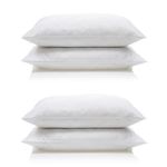 LASER WINGS Microfiber Striped Fabric Luxury Cushion Fillers (12 X 20 Inches) Pack of 4, White