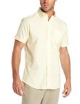 Lee Uniforms Men's Short-Sleeve Oxford Shirt - Yellow - Medium