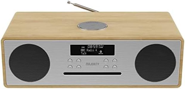 Majority Oakington Bluetooth DAB Radio and CD Player and Music System, Walnut, Oak