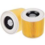 Artraise Cartridge Filters for Karcher WD2 WD3 WD3P WD1 A2004 MV3 MV2 Series, Replacement Filter Cartridge A K KNT NT SE 4001 SE 4002 VC Wet & Dry Hoover Vacuum Cleaner, Part 64145520 (2PCS)