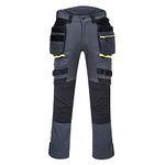 Portwest DX440 Workwear Detachable Holster Pocket Trouser Metal Grey, 33