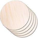 Round Wood Discs for Crafts, Audab 5 Pack Wood Circles 14 Inch Unfinished Wood Rounds Wood Plaque for Crafts, Door Hanger, Door Design, Wood Burning