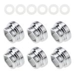 Pack of 6 Metal Tap Adapters, Tap Bubbler M22 to M18 External Thread Tap Double Thread Tap Adapter with Rubber Seal for Water Filter Tap
