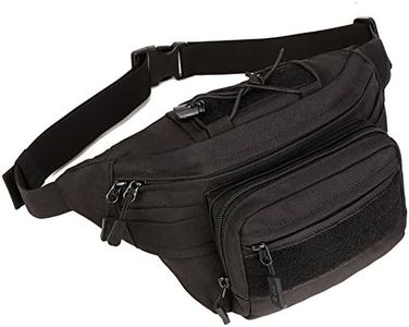 Huntvp Military Hip Fanny Pack Tactical Waist Bag Packs Waterproof Hip Belt Bag Pouch for Hiking Climbing Outdoor Bumbag Black