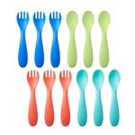 Nuby Good Square Meal Toddler Cutlery - Durable | Dishwasher Safe | Easy Grip Handles (Pack of 12)