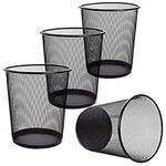 Lawei 4 Pack Trash Can Mesh Round Open Top Wastebasket - 2.5 Gallon Recycling Bins Garbage Waste Baskets for Office Home