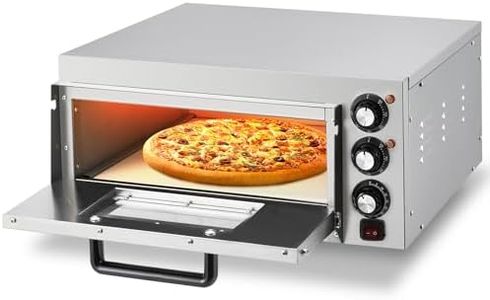 1800W Commercial Countertop Pizza Oven,14 Inch Stainless Steel Electric Pizza Maker Dual Heating Tubes for Home Restaurant(Silver)