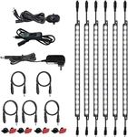 Cefrank Gun Safe Lights, Motion Activated Under Cabinet Light Kit 6X 30cm V-Shape Bars Plug-in & Linkable with Sensor and Manual Switch - 1200Lumen, Pure White 6000K