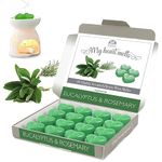 Eucalyptus Rosemary Wax Melts - 16 x 5g Strong Eucalyptus Rosemary Fragrance Wax Melts in an Elegant Presentation Gift Box Spotless Leopard Birthday Gift - Made in UK