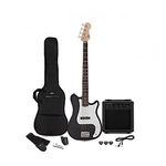 VISIONSTRING Bass Guitar and Amp Package for Adults and Beginners - Full Size, Black