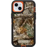 OtterBox iPhone 15 Plus and iPhone 14 Plus Defender Series Case - Realtree Edge (Blaze Orange/Black/RT Edge), Rugged & Durable, with Port Protection, Includes Holster Clip Kickstand