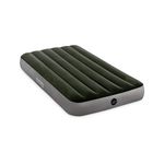 Intex 64761E Dura-Beam Standard Downy Air Mattress: Fiber-Tech – Twin Size – Built-in Foot Pump – 10in Bed Height – 300lb Weight Capacity