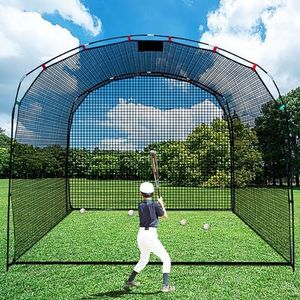 8ft x10ft x13ft Baseball & Softball Batting Cage for Backyard - Portable Heavy Duty Hitting Net with Carry Bag Easy Setup & Lightweight Design Youth & Adult Training Practice Net