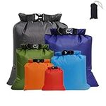 WAIZHIUA 6Pcs Waterproof Dry Bag, 6 Sizes Lightweight Dry Sack Dry Pouch Multicolor Snorkeling Bag Drifting Bag for Travel Rafting Swimming Camping Fishing Kayaking(1.5L+2.5L+3L+3.5L+5L+8L)