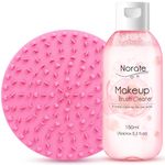 Norate Makeup Brush Cleaner, Make Up Brush Cleaner Solution + Makeup Brush Cleaner Mat, Brush Cleaner Pad for Deep Clean Brush Shampoo, Gentle Formula Cruelty Free, 2 Piece Set