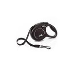 Flexi New Classic Retractable Dog Leash (Tape) for Dogs Upto 12 kgs, Black, Extra Small - 3 Meter/10 feet | Ergonomic, Durable and Tangle Free Pet Walking Leash