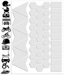 45pcs High Visibility Warning Reflective Stickers Hexagon Honeycomb Kit Decals White Reflector Highly Night Safety Sign Visibility Universal Self - Adhesive D 49