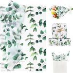 ZCOINS 60 Sheets 20'' x 14'' Green Eucalyptus Botanical Leaf Tissue Paper for Gift Packaging and Wrapping for Wedding Birthday Baby Showers Art Craft Party Favor Decoration Father' s Mother' s Day