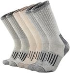 SOX TOWN Men's Merino Wool Moisture Wicking Outdoor Hiking Heavy Cushion Crew Socks(MixColor XL)13-15