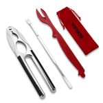 WENDOM Crab Lobster Crackers and Tools Set 3pcs Includes Crab Leg Crackers, Lobster Shellers, Crab Forks/Picks and Portable Storage Bag Seafood Tools (3)