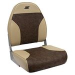 Wise 8WD588PLS-662 Mid-Back Fishing Boat Seat with Logo, (Sand/Brown)