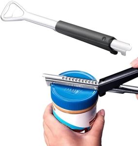 Jar Opener for Weak Hands, Jar Opener for Seniors with Arthritis, Adjustable Multifunctional Stainless Steel Can Opener Jar Lid Gripper, with Bottle Cap Openers Kitchen Gadgets Fit for Most Bottles