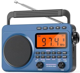 Digital AM FM Shortwave Radio with Best Reception,4000mAh Rechargeable Portable Radio with NOAA Weather Alert, Big Speaker, Digital Tuner and Stereo Earphone,Support Micro SD Card and USB MP3 Player