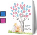 Ggjgrpx Baby Shower Fingerprint Tree, Funny Baby Shower Guest Book Party Games, Baby Shower Party GuestBook Ideas, Gender Reveal Keepsake, Special Meaningful Canvas Decoration