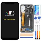 A-MIND for Xiaomi Mi 8 Screen Replacement with Frame Touch Digitizer Screen Replacement LCD Display Full Assembly Repair Kits,with Free Screen Protector+Tools (Black)