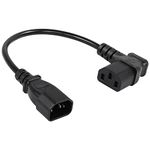 CERRXIAN IEC 320 C14 to 90 Degree C13 PDU Power Supply Extension Cable,C14 Male to Right Angle C13 Female 3 Pin Power Cord for Monitors,Computers,Etc-0.4M/15.7inch