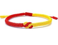 El Regalo 1 PC Red Yellow Mix Infinity Love Multicolor Lucky Bracelet for Men Women Tibetan Lucky Amulet Knot Bracelet Woven Thread String for Friend & Couple Peace & Protection (Red & Yellow Shade)