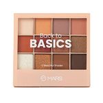 MARS 12 Shades Back to Basics Eyeshadow Palette with Free Applicator | Matte | Shimmer | Beginner Friendly & Long Lasting Eye Shadow Palette (14.4 gm) (Shade-02)