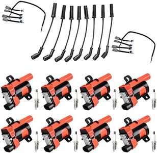 ENA Set of 8 Energy Ignition Coil with 8 Platinum Spark Plug and Wire Set and 8 Connector Compatible with Cadillac Escalade EXT 6.0L V8 Replacement for UF262