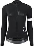 WOSAWE Women Cycling Jersey Long Sleeve Breathable Bicycle Shirt Quick Dry Slim Fit Road Bike Tops, Black, Large