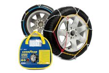 Goodyear Set of 2 Car Snow Chains 9mm Metal Size 130 with Automatic Tensioner