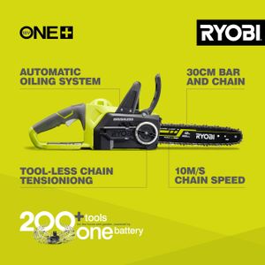 Ryobi 18V Cordless Chainsaw – 30cm Bar, Lightweight