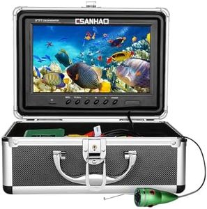 30M Portable Fish Finder 9'' inch Color LCD 1000TVL HD DVR Recorder IP68 Waterproof Fishing Camera Video Underwater Fishing Camera with 8G TF Card 6pcs White Lights for Lake, Boat, River ,Ice Fishing