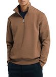 JMIERR Mens 1/4 Zip Waffle Sweatshirt Hiking Casual Long Sleeve Designer Sweatshirts Stand Collar Outdoor Fall Golf Pullover Sweaters Brown Medium