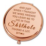 Ximalun Colleague Leaving Gifts for Women Going Away Gift for Coworker Compact Makeup Mirror Funny Farewell Gifts Goodbye Gifts Leaving Gifts for Work Bestie Friend