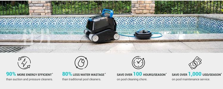 8streme Black Pearl Ultra Robotic Pool Cleaner – Battery, Wall Climber, 150 Min Runtime