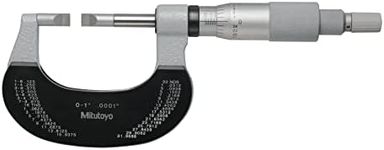 Mitutoyo 122-151-10 Blade Micrometer, Non-Rotating Spindle, 0-1" Range, ±.00015" Accuracy, 0.0001" Graduation