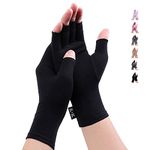 Athritis Gloves - Compression Rheumatoid Gloves Fingerless For Pain Relief Hand Glove Rehabilitation Relieve Pain Dailywork For Men Women, M, Black