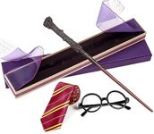 PEIYU Wizard Wand and Witches Magic Wand Cosplay Wand with Steel Core Costume Accessories for Christmas Halloween Birthday Party Favors with Bonus Enamel Pin and Gift Box