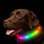 NOVKIN LED Dog Collar, Rechargeable RGB Color Changing Light Up Dog Collars, Waterproof Dog Lights Make Pet Visible and Safety for Night Walking，Outdoor, Camping, for Small Medium Large Dogs