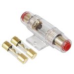 4 6 8 Gauge AWG Inline Automotive Fuse Holder with 10A AGU Fuses for Car Audio System