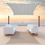 ColourTree 8' x 14' Grey Sun Shade Sail Rectangle CTSLR814 - Canopy Mesh Fabric UV Block - Commercial Heavy Duty - 190 GSM - 3 Years Warranty